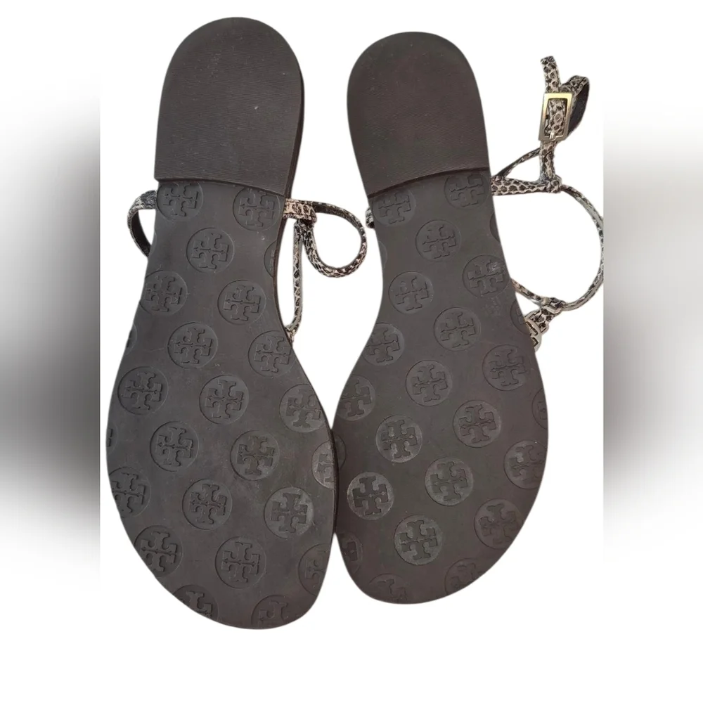 Tory Burch Animal Print Brown Sandals